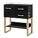 BarberPub Beauty Barber Station, Spa Wall Mount Storage Cabinet, Styling Salon Equipment for Hair Stylist, Bathroom Dresser with Drawers & Shelf 3185 (Black)