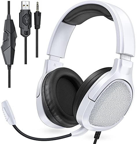 ULTIMATECOOL Gaming Headset für PS4/PS5, PS4 Headset mit Mikrofon & LED Lichter, PS5 Headset Kopfhörer mit Mikrofon, 3.5mm Surround Sound Noise Cancelling Gaming Headset für Mac/PC/Laptop/Handy/Tablet Cover