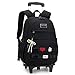 ZHANAO Girls Rolling Backpack Wheeled Backpack for Boys Trolley School Bags Kids Luggage Roller Backpack with Wheels
