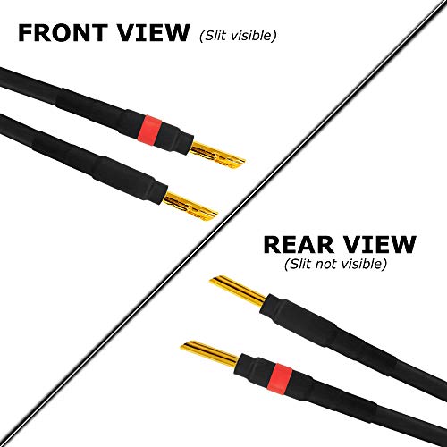 10 Foot - Coaxial Audiophile Speaker Cable Pair Custom Made By Worlds Best Cables – Using Mogami 3082 Wire & Eminence Gold Plated Banana Plugs (2 Plugs On Each End) #TOP3