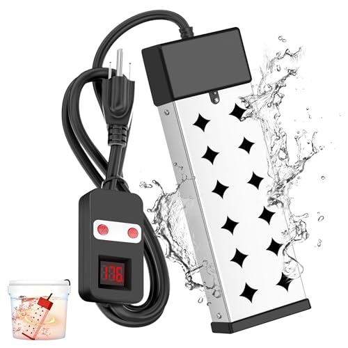 Immersion Water Heater Electric, 1800W Portable Water Heater with Temperature Display, Anti Dry Burn...