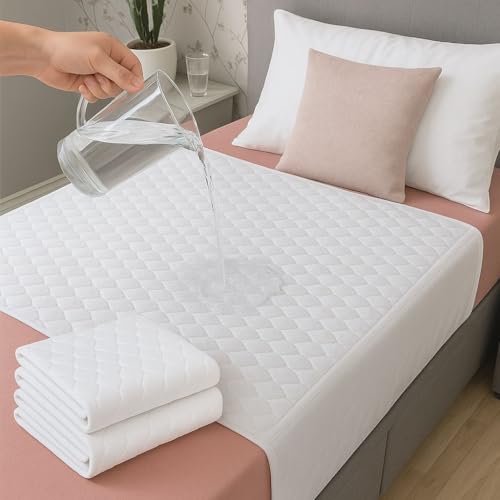 OOHHH!! Confort - Pack 2 Empapadores Cama 90x85 cm con Alas 50 cm - Reutilizables, Lavables, 4 Capas Ultra Absorbentes - Impermeables Adultos, Bebés, Postparto, Mascotas - Protector Colchón Versátil
