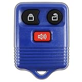 KeylessOption Blue Replacement 3 Button Keyless Entry Remote Control Key Fob Clicker