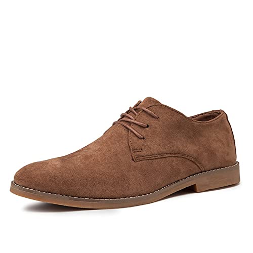 Zapatos para hombres Oxford casuales de gamuza caqui estilo Inglaterra talla 8.5