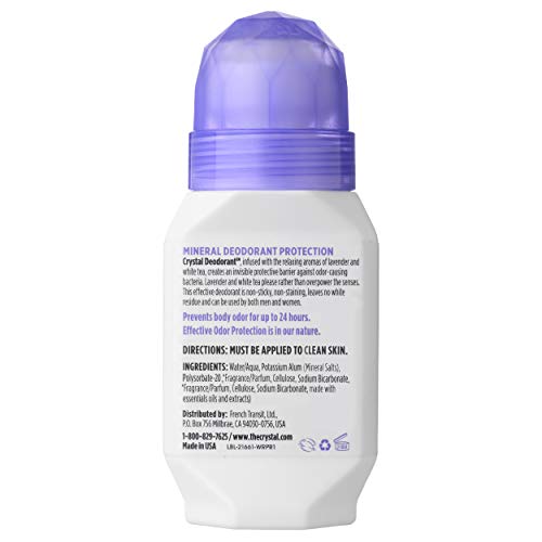 Crystal Essence 21661 Crystal Aluminum Free Mineral Deodorant Roll-On For Women & Men, Lavender & White Tea - Paraben Free - Certified Cruelty Free & Vegan Deodorant thumb #1