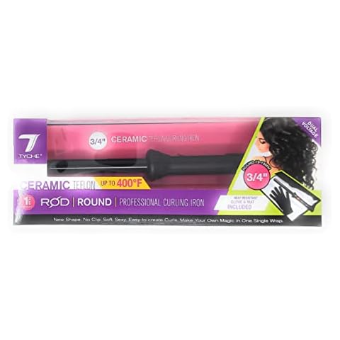 Tyche Profesional Curling Rod (Round (3/4''), Curling Iron, Hair Curler Cover