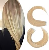 extensiones adhesivas pelo fino 100% Pelo Natural: hecho con cabello humano remy de grado AAAAAAA, cada mechón es hermoso y con cuerpo. El cabello es sedoso y suave, no es fácil de anudar. Puede teñir, alisar y rizar para obtener ondulados u otros colores.