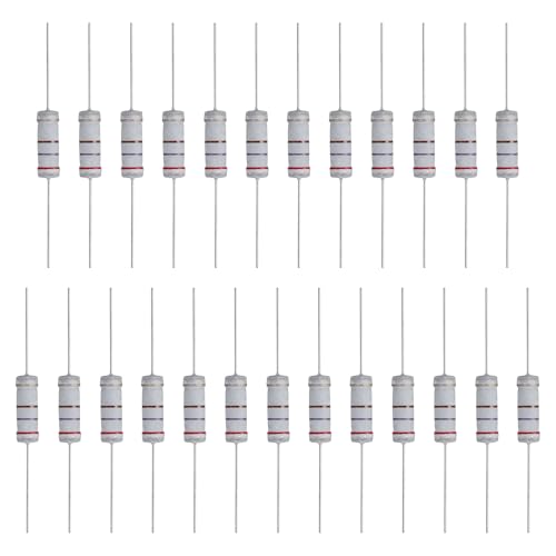sourcing map 25 resistencias de 270 ohmios, 3 vatios, 5% de tolerancia, resistencia de película de óxido de metal, plomo axial, a prueba de llama, para proyectos electrónicos de bricolaje, circuitos