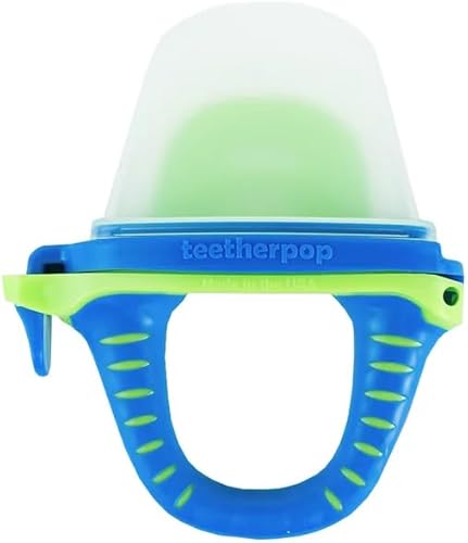teetherpop No Mess Frozen Baby Teethers, Fill w/Breastmilk, Purees, Smoothies, Juice, USA Made, Medical Grade Materials, Soothie Pacifier, Baby Fruit Feeder, Teething Toys for Teething Relief