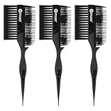 STYLANCE Professional 3 Pieces Hair Dye Brush Comb Set – Dual-Sided Hair Coloring Applicator for Salon Stylists – Tint Brush & Comb for Balayage, Highlights, and Root Touch-Up (Black)