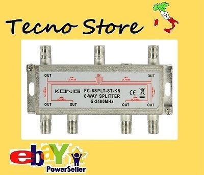 PARTITORE1 INGRESSO 6 VIE DIVISORE TV ANTENNA SATELLITARE DIGITALE TERRESTRE