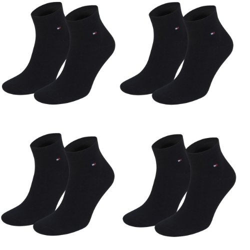 Preisvergleich Produktbild Tommy Hilfiger unisex Quarter Socken 4er Pack- Gr. 39-42, Schwarz