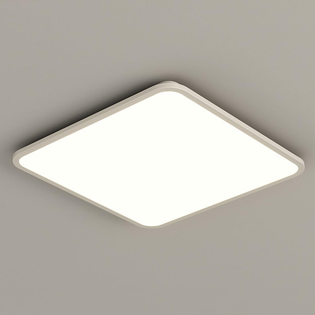 Plafonnier LED spectre complet 50cm noir carré moderne pour salon