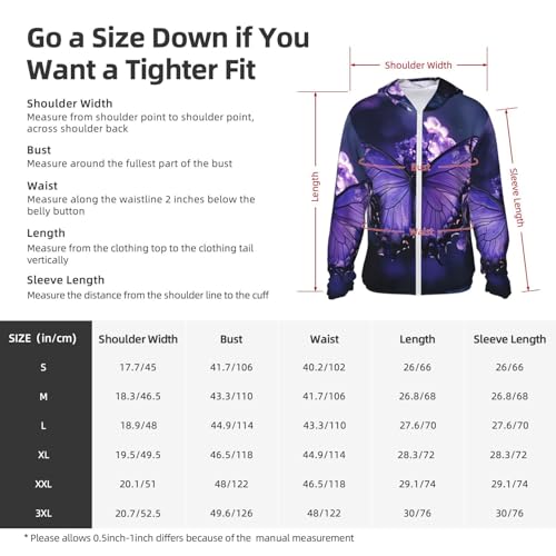 UPF 50+ Sun Protection Hoodie Long Sleeve Lovely Purple Butterfly Sun Shirt Rash Guard Fishing Shirts for Men2