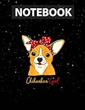  Chihuahua Girl - Love Chiuaua Dog Chiwawa Heart Sweet Journal Line - Flower Paperback Cover - Letter Size - 130 Pages