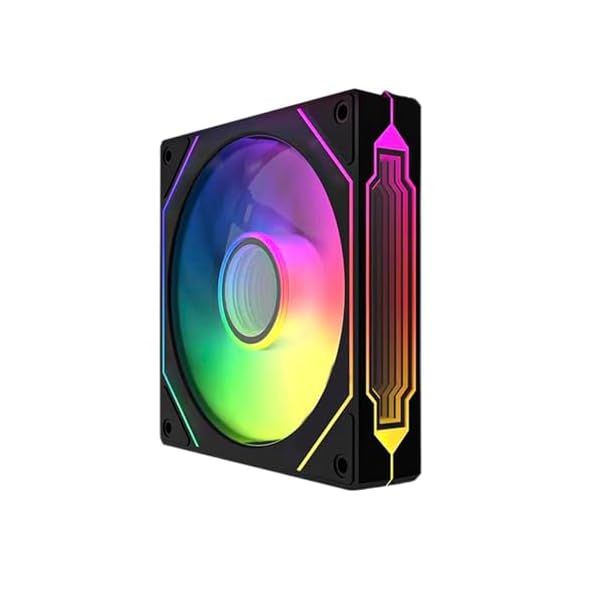 TZMRIT Prism 4 Pro Reverse Flow RGB Fan 120mm Black,120mm ARGB Fan,5V 3PIN ARGB Fan,4PIN Mirror PWM Fan