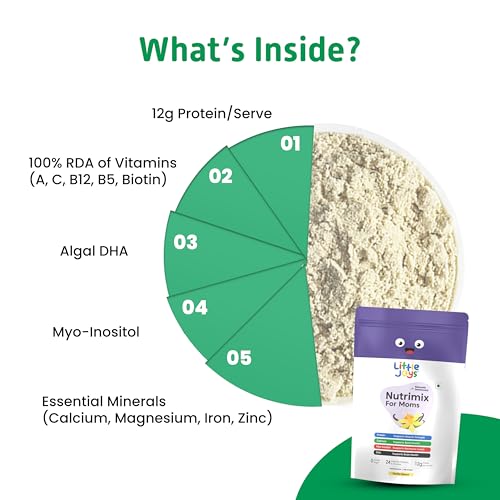 Image of Little Joys Nutrimix for Mothers 400 g | 12g Protein | With Calcium, Biotin & Vit A, C& B12 | Boosts Energy, Strength & Immunity | Nutritionist Approved | Ragi, Oats, Bajra, Jaggery | Vanilla Flavour
