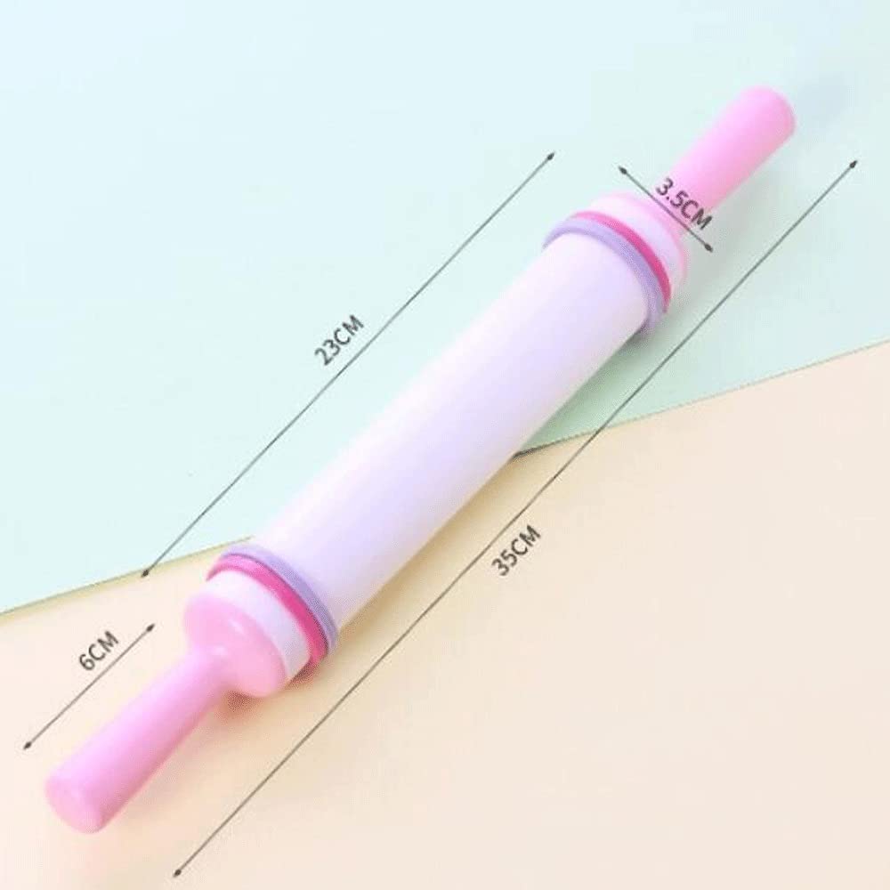 ACiyD Rodillo Antiadherente Blanco Deslizamiento Fondant Rueda Rodillo Fondant Pastel Masa Rodillo decoración Pastel Rodillo artesanías Herramienta de Cocina para Hornear
