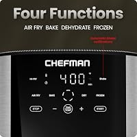 Chefman Air Fryer 8 Qt | TurboFry® 4-in-1 with 450°F Hi-Fry Option for Crispier Results | Bake, Dehydrate, Frozen | XL Nonstick Dishwasher-Safe Basket | Stainless Steel — image 4
