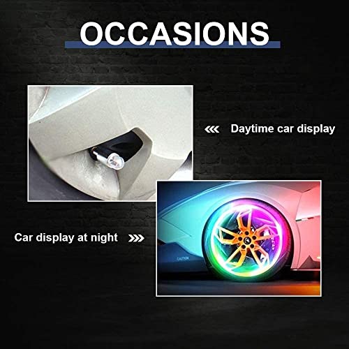 Dafuz 4 Pcs Led Flash Tire Lights Flashing Colorful - Led Flash Tyre Wheel Valve Cap Light Set Waterproof For Car, Bike, Bicycle, Motorcycle, Tricycle, Golf Cart Tire, Motion Activated #TOP6