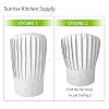 SUNRISE Pleated Tall Chef Hat in White, Adjustable Chef Hat for Cooking, Grilling & BBQ.