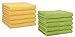 Produktbild Betz 10 Stück Gästehandtücher Premium 100% Baumwolle Gästetuch Set 30x50 cm honiggelb und avocadogrün