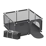 Tulano Cozy 20 Laufstall Baby 130x130 cm mit Boden Spielgitter für Babys 6 bis 36 Monate Tragbar...