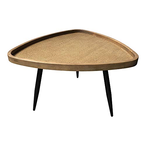 Moe's Home Collection Rollo Rattan Coffee Table, Natural and Black Moe's Home Collection Rollo Rattan Coffee Table, Natural and Black