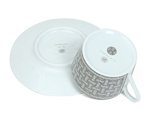 Amazon | エルメス(HERMES) モザイク プラチナ ティーカップ&ソーサー