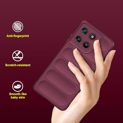 Image of amazon basics Back Case Cover for Motorola G57 Power 5G | Compatible for Motorola G57 Power 5G Back Cover | Liquid Silicon Magic Case with Camera Protection | Plum