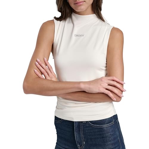Image of DKNY Women's Ruched Versatile Trendy Everyday Top