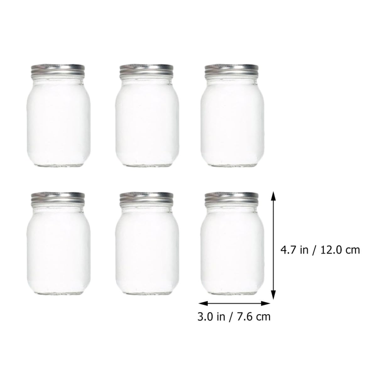 6 Stück Runde Glasaufbewahrungsbehälter 380ml mit Luftdichten Deckeln zum Lebensmittelaufbewahren Transparente Marmeladengläser für Küche und Vorrat