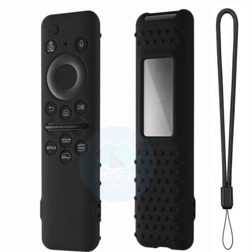 Capa Protetora de Silicone para Controle Remoto Samsung TV Plus, Preta, com Alça, TV Samsung Solar BN59-01432A 01432J Solarcell