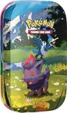 Pokémon: Minilata Megaevolución-Héroes Ascendentes: Zorua y Cramorant (1 Pegatina, 1 Tarjeta Pokémon ilustrada y 2 Sobres de Mejora)