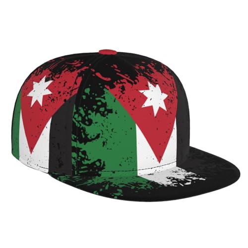 NUJTKAU Jordan Flag Baseball Cap Flat Brim Hat Adjustable Snapback Hat Sun Hats Hip Hop Cap for Women Men