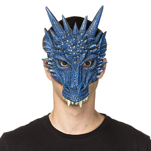 Dragon Mask and Sublimated Wings Set - Costume Accessory (Blue)
