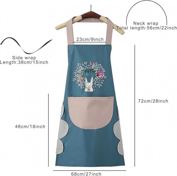 Image of VELVERI 1PACK Waterproof Kitchen Apron for Women and Men | Hand-Wiping Towel Panels with Large Front Pocket | Oil-Proof, Wear-Resistant Cooking Apron for Chefs, Bakers, Home Kitchen