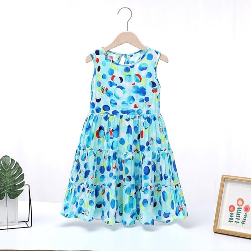 Summer Children's Dress Rayon Silk Girl's Cake Dress Big Child Boho Beach 3 16 Years Casual Dresses Toddler2