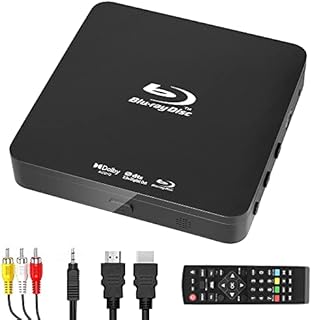 Didar Blu Ray DVD Player, Ultra Mini 1080P Blue Ray Disc Player Home Theater Play All DVDs and Region A 1 Blu-Rays, Support Max 128G USB Flash Drive + HDMI / AV Output + Built-in PAL/NTSC with Cables