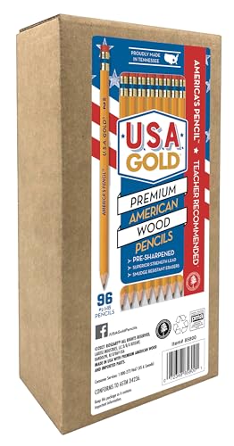 Crayons à papier #2 HB Cra-Z-Art U.S.A. Gold en bois jaune avec gomme | Paquet de 96
