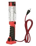 Woods L1922 36-LED Hand Held Work Light with Grounded Outlet, 6-Foot Cord, Red