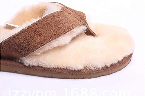 Amazon.com | Winter Real Sheep Fur Genuine Sheep Leather One Fur Flip Flops  Warm Slides with Fur Lined Women Men Unisex Suede Thong Black | Slides