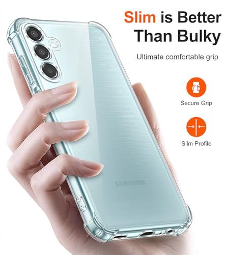 Image of Lustree Back Cover Transparent Case Compatible with Samsung Galaxy M15 | Clear + TPU Case with 4 Corner Air Cushion Protection & Camera Protection | Slim& Stylus Cover