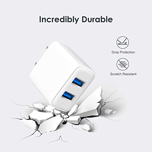 Image of Dual Port Charger for Vivo Y21T / Y 21 T Charger Original Adapter Like Wall Charger | Mobile Charger | Fast Charger | Android USB Charger With 1 Meter USB Type C Charging Data Cable (3.4 Amp, 2-Port, TORM1, White)