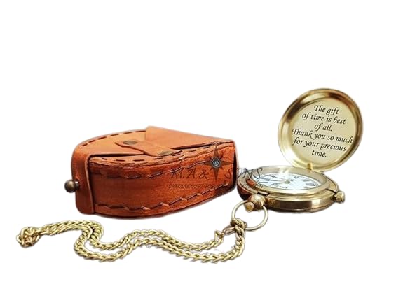 M.A & SONS Personalized Pocket Watch with Leather Case Engraved Pocket Watch, Mens Watch, Gift for Him Gift for Husband Boyfriend (B0BC44DJ1C) Amazon Price History, Amazon Price Tracker