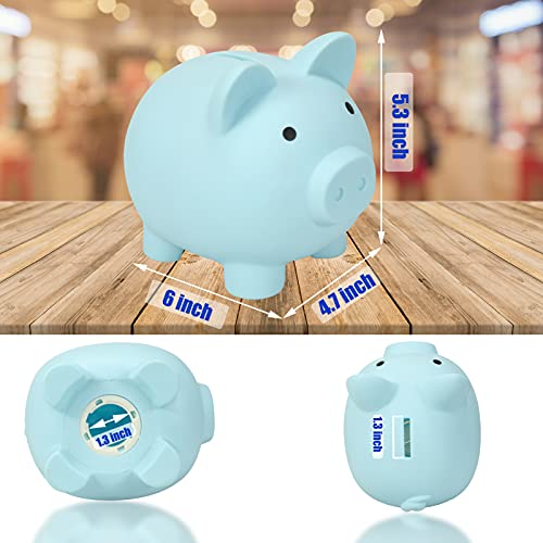 Hizgo Piggy Bank | Plastic Piggy Bank | Coin Bank For Kids | Baby Shower & Birthday & Children's Day & Christmas Gift | Nursery Decor | Blue #TOP1