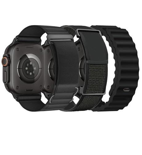 Image of 3 Pack Compatible with Apple Watch Ultra 3 /2 Band 49mm 46mm 45mm 44mm 42mm Men Women,Breathable Trail Loop+Alpine Loop+Ocean Sport Band for iWatch Series 11 /10 /9 /8 /7 /6 /5 /4 /3,Ultra 3 2 1