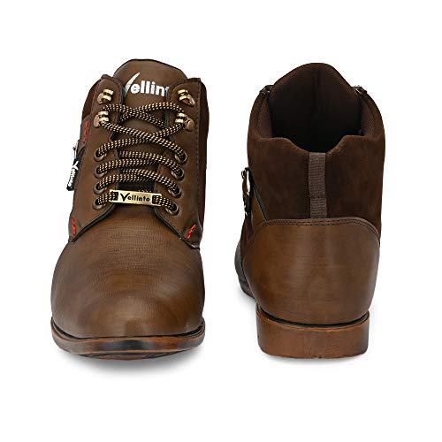 Image of Vellinto Mens Plyutherene Leather Sporty Casual with Strong Grip Boots Shoes for Man