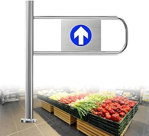 Automatic Closing Metal Swing Gate - One-Way Traffic Door for Supermarkets, Secure Built-in Spring Safety Access, Easy Installation, 100x100cm, Durable and Reliable