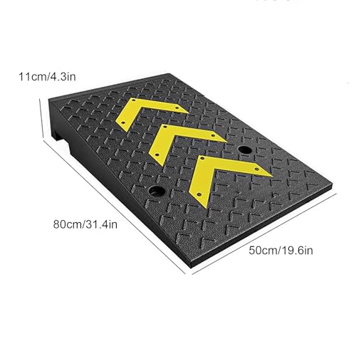 Rampas para bordillo de entrada, capacidad pesada de 44000 lb, estructura estable de rejilla para garaje, automóviles, sillas de ruedas, bicicletas y motocicletas (80 × 11 cm / 31,4 × 4,3 pulgadas) miniatura 2